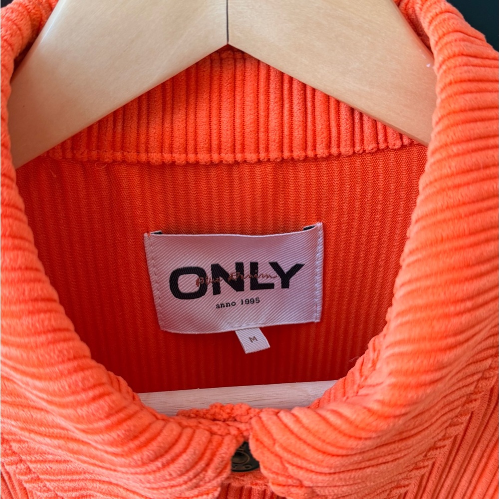 Only Bright Orange Ribbed Shirt - Picture 2 of 3